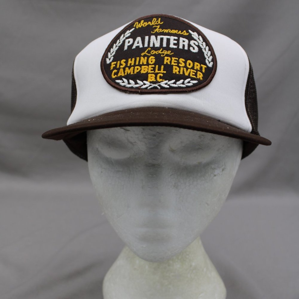 Vintage Patched Trucker Hat - Painter's Lodge Fishing Resort - Adult Snapback